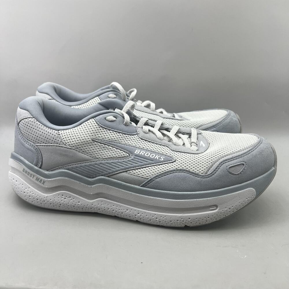 Brooks Men's Ghost Max Cushioned Running Shoes - Light Gray/White